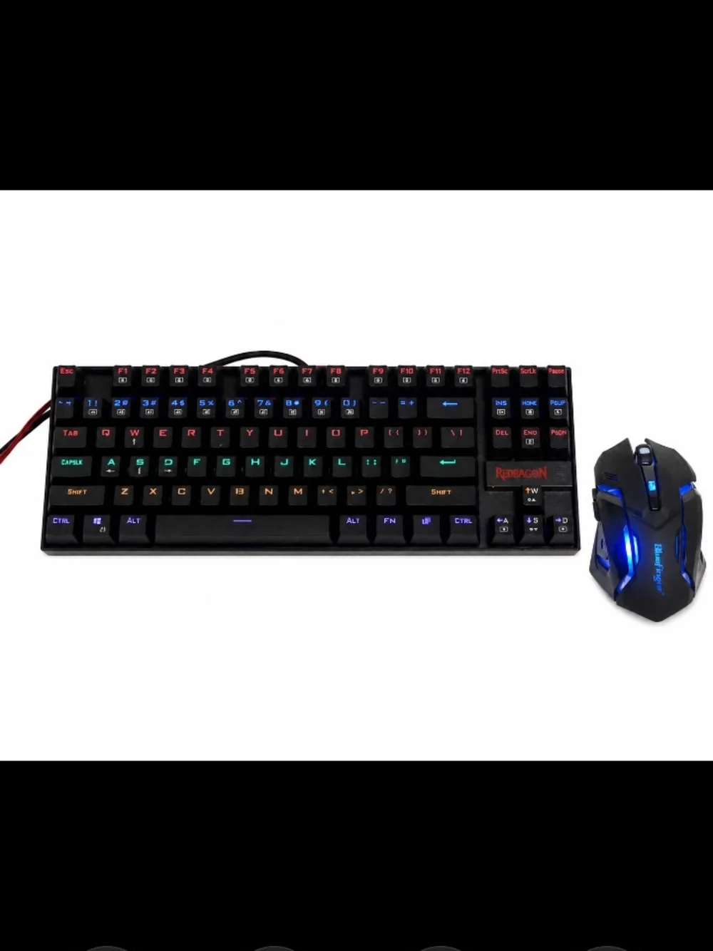 Black RGB Wired Gaming Keyboard and Mouse Combo